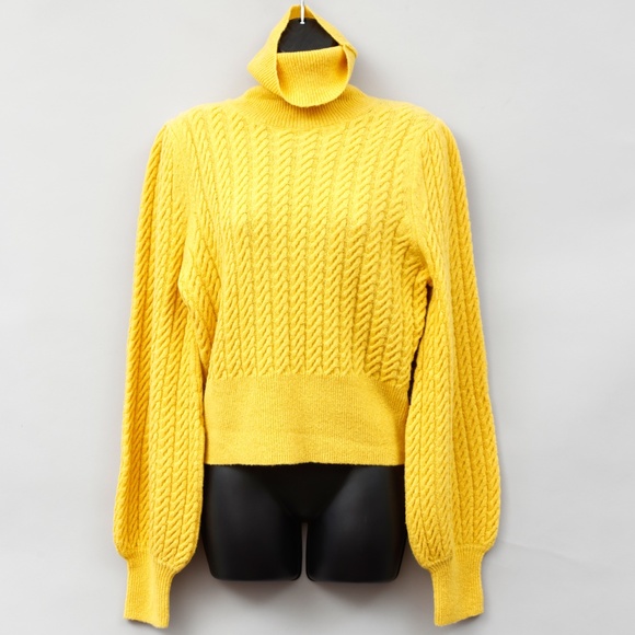 NWT ALC Mustard Yellow Turtleneck Sweater - Picture 4 of 7